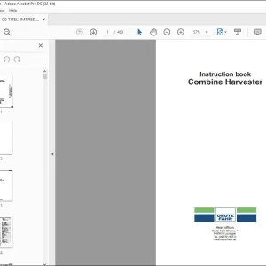 Deutz-Fahr 5650 H 5660 HTS 5660 HTS Balance 5680 H 5680 H Balance 5690 HTS 5690 HTS Balance Combine Harvester Instruction book Manual - PDF DOWNLOAD