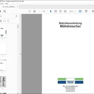 Deutz-Fahr 5650 H, 5660 HTS, 5660 HTS Balance 5680 H, 5680 H Balance 5690 HTS, 5690 HTS Balance Mähdrescher Betriebsanleitung - PDF DOWNLOAD (Deutsch)
