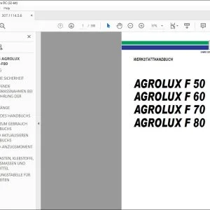 Deutz-Fahr AGROLUX F 50 AGROLUX F 60 AGROLUX F 70 AGROLUX F 80 WERKSTATTHANDBUCH - PDF DOWNLOAD