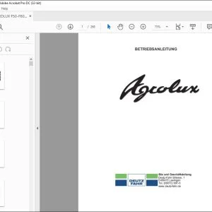 Deutz-Fahr AGROLUX F50 F60 F70 F80 BETRIEBSANLEITUNG - PDF DOWNLOAD (Deutsch)