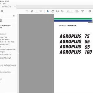 Deutz-Fahr AGROPLUS 75 AGROPLUS 85 AGROPLUS 95 AGROPLUS 100 WERKSTATTHANDBUCH – PDF DOWNLOAD (Deutsch)