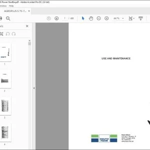 Deutz-Fahr AGROPLUS S70 S75 S90 S100 Use & Maintenance Manual - PDF DOWNLOAD