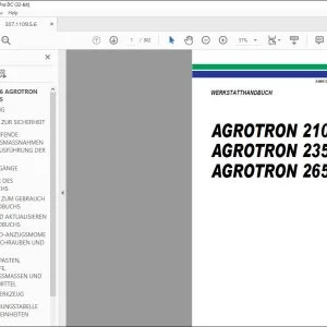 Deutz-Fahr AGROTRON 210 AGROTRON 235 AGROTRON 265 WERKSTATTHANDBUCH – PDF DOWNLOAD (Deutsch)