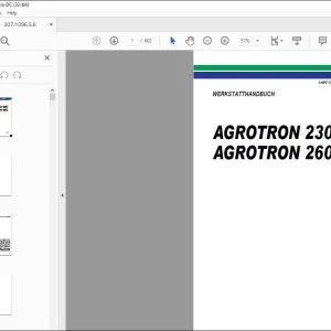 Deutz-Fahr AGROTRON 230 MK3 AGROTRON 260 MK3 WERKSTATTHANDBUCH – PDF DOWNLOAD (Deutsch)