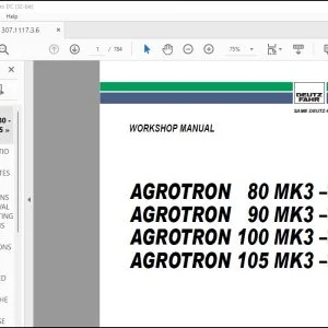 Deutz-Fahr AGROTRON 80 MK3 –> 6001 AGROTRON 90 MK3 –> 6001 AGROTRON 100 MK3 –> 6001 AGROTRON 105 MK3 –> 6001 Workshop Manual - PDF DOWNLOAD