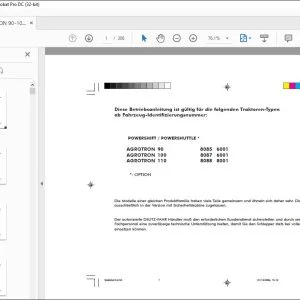 Deutz-Fahr AGROTRON 90 8085 6001 AGROTRON 100 8087 6001 AGROTRON 110 8088 8001 POWERSHIFT Betriebsanleitung – PDF DOWNLOAD (Deutsch)