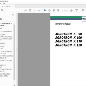Deutz-Fahr AGROTRON K 90 AGROTRON K 100 AGROTRON K 110 AGROTRON K 120 WERKSTATTHANDBUCH – PDF DOWNLOAD (Deutsch)