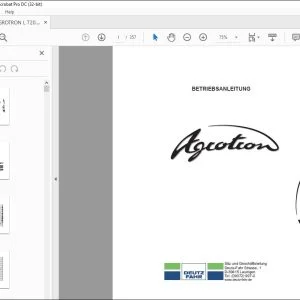 Deutz-Fahr AGROTRON L720 BETRIEBSANLEITUNG – PDF DOWNLOAD (Deutsch)