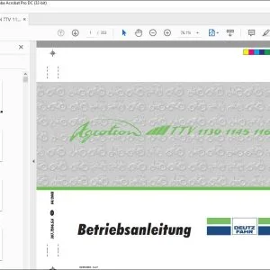 Deutz-Fahr AGROTRON TTV 1130 1145 1160 BETRIEBSANLEITUNG – PDF DOWNLOAD (Deutsch)