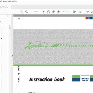 Deutz-Fahr AGROTRON TTV 1130 1145 1160 INSTRUCTION BOOK Manual - PDF DOWNLOAD