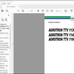 Deutz-Fahr AGROTRON TTV 1130 - 2000 AGROTRON TTV 1145 - 2000 AGROTRON TTV 1160 - 2000 Workshop Manual - PDF DOWNLOAD
