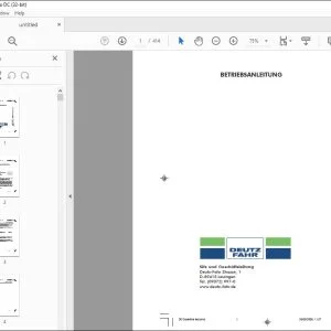 Deutz-Fahr AGROTRON TTV 1145 1160 BETRIEBSANLEITUNG – PDF DOWNLOAD (Deutsch)