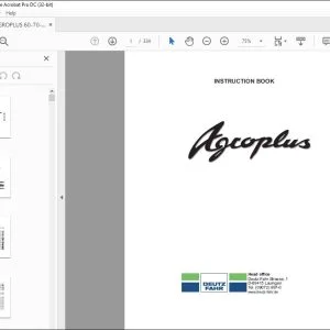 Deutz-Fahr Agroplus 60 70 80 Instruction Book Manual - PDF DOWNLOAD