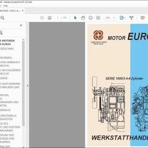 Deutz-Fahr MOTOR EURO 2 SERIE 1000/3-4-6 Zylinder WERKSTATTHANDBUCH – PDF DOWNLOAD (Deutsch)