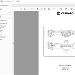 Deutz-Fahr VORDERACHSE AGROTRON 210 265 REPARATURHANDBUCH CA357355 – PDF DOWNLOAD (Deutsch)