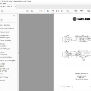 Deutz-Fahr VORDERACHSE K 90 100 110 120 REPARATURHANDBUCH – PDF DOWNLOAD (Deutsch)