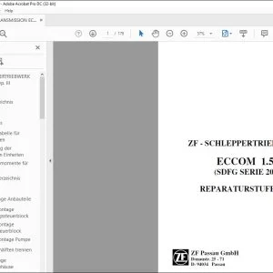 Deutz-Fahr ZF - SCHLEPPERTRIEBWERK ECCOM 1.5 (SDFG SERIE 20) REPARATURSTUFE III WERKSTATTHANDBUCH 5871 977 001 – PDF DOWNLOAD (Deutsch)