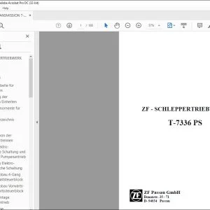 Deutz-Fahr ZF - SCHLEPPERTRIEBWERK T-7336 PS WERKSTATTHANDBUCH 5871 970 001 – PDF DOWNLOAD (Deutsch)