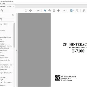 Deutz-Fahr ZF– HINTERACHSE für SchleppertriebwerkeT-7100 WERKSTATTHANDBUCH 5871 955 101 – PDF DOWNLOAD (Deutsch)