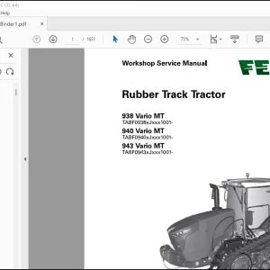 Fendt 938 Vario МТ 940 Vario МТ 943 Vario МТ Rubber Track Tractor Workshop Service Manual - PDF DOWNLOAD