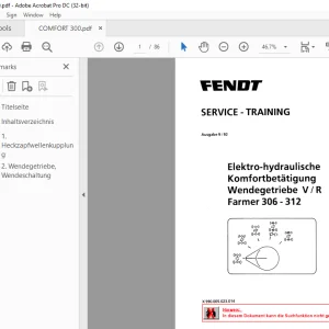Fendt Elektro-hydraulische Komfortbetatigung Wendegetriebe V / R Farmer 306 - 312 SERVICE - TRAINING - PDF DOWNLOAD