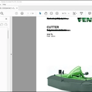 Fendt Eu Hay Equipment CUTTER 310 TL Operator's Manual - PDF DOWNLOAD