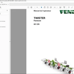 Fendt TWISTER Faneuse 601 DN Manuel de l'opérateur 590773 - PDF DOWNLOAD (French)