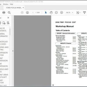 Ford Focus ST C307 2008.75MY Workshop Manual - PDF DOWNLOAD