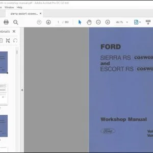 Ford Sierra RS Cosworth & Escort RS Cosworth Workshop Manual Vol I & II - PDF DOWNLOAD