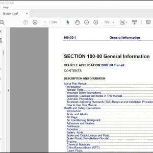 Ford Tourneo 2007.50 Transit Service Manual - PDF DOWNLOAD