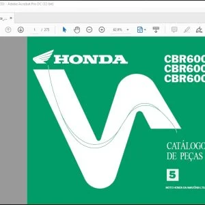 Honda CBR600Fx.y.1 CBR600F4x.y.1 CBR600FS1 Catalogo De Pecas - PDF DOWNLOAD