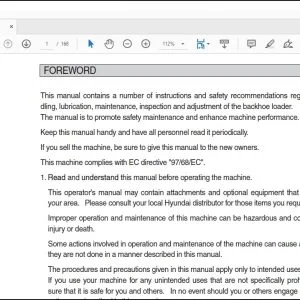 Hyundai Ceres H940S-4WS Backhoe Loader Operator's Manual - PDF DOWNLOAD