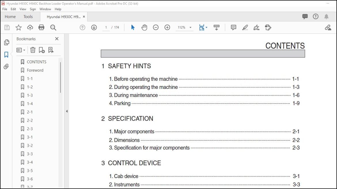 Hyundai H930c H940c Backhoe Loader Operator's Manual - Pdf Download 