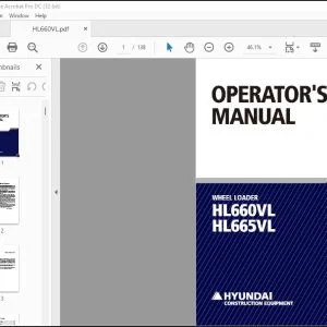 Hyundai HL660VL HL665VL Wheel Loader Operator's Manual - PDF DOWNLOAD