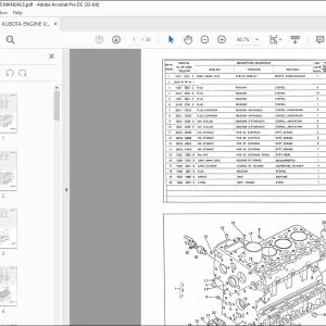 KUBOTA ENGINE V1902 PARTS MANUAL - PDF DOWNLOAD