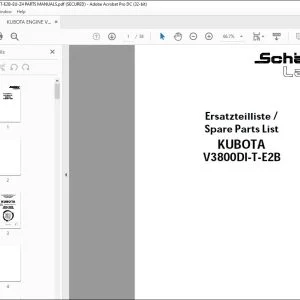KUBOTA ENGINE V3800DI-T-E2B-EU-Z4 PARTS MANUAL - PDF DOWNLOAD