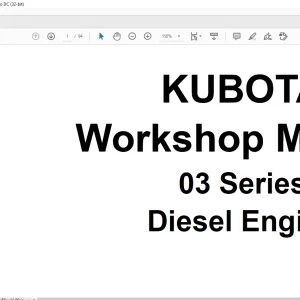 Kubota 03 Series Diesel Engine Workshop Manual - PDF DOWNLOAD