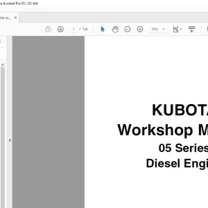 Kubota 05 Series Diesel Engine Workshop Manual 01090SL - PDF DOWNLOAD