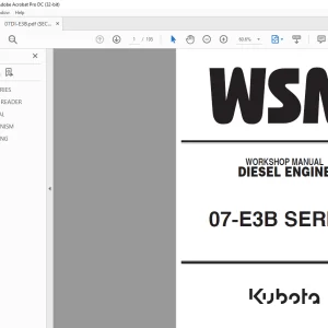 Kubota 07-E3B SERIES Diesel Engine Workshop Manual - PDF DOWNLOAD