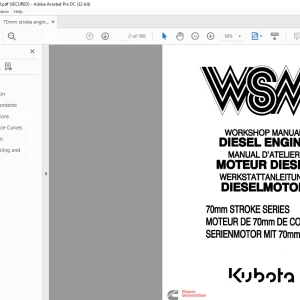 Kubota 70mm Stroke Series Diesel Engine Workshop Manual - PDF DOWNLOAD
