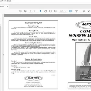 Kubota AGRO Compact C60 SNOWBLOWER Operator's & Parts Manual - PDF DOWNLOAD