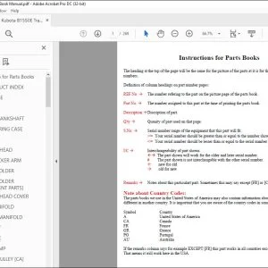 Kubota B1550E Tractor Parts Book Manual - PDF DOWNLOAD