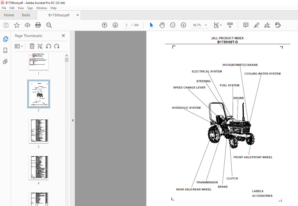 Kubota B1750HST-D Tractor Parts Book Manual - PDF DOWNLOAD ...