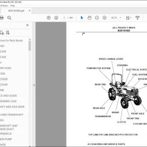 Kubota B2910HSD Tractor Parts Book Manual - PDF DOWNLOAD
