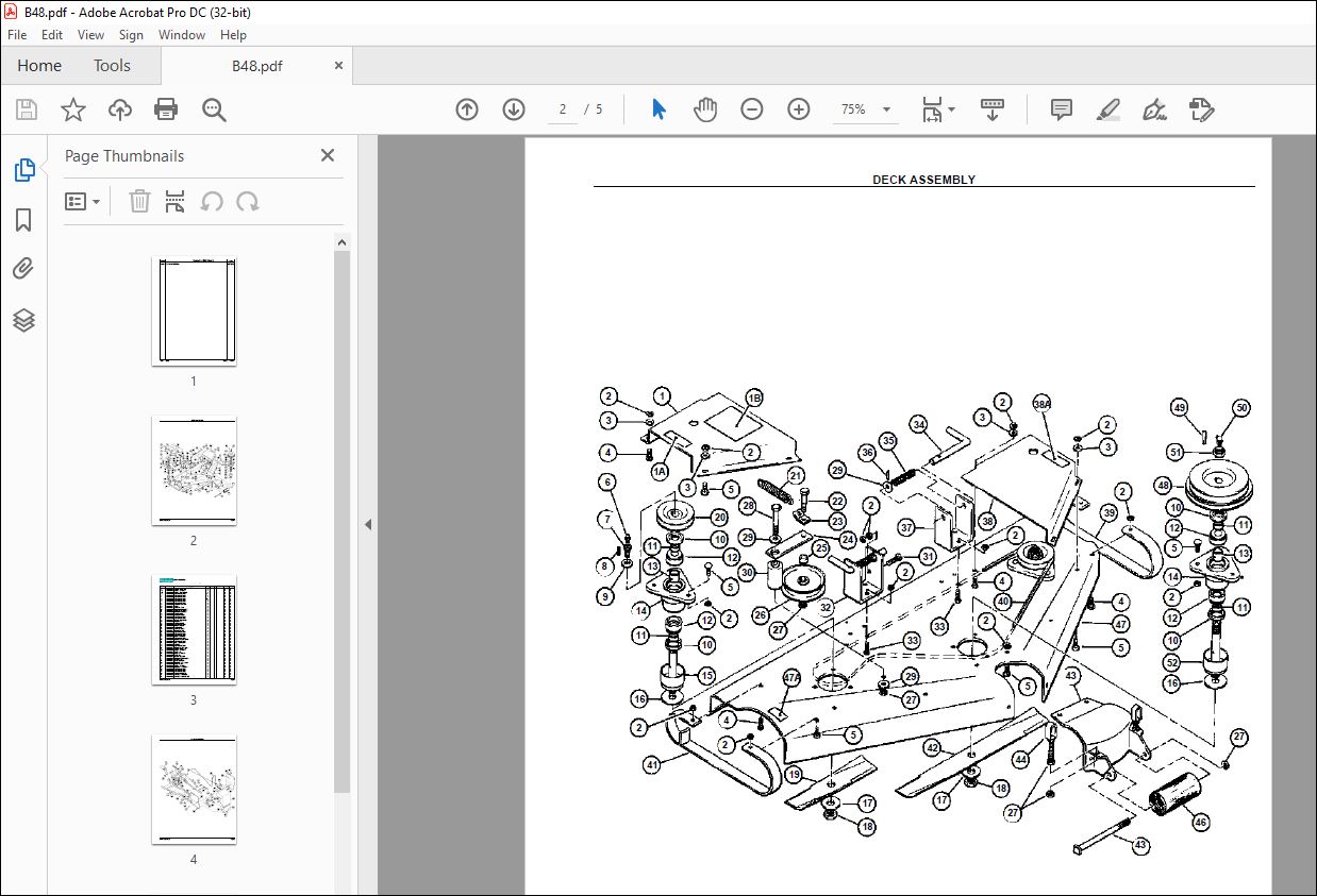 Kubota B48 Deck Mowers Parts Book Manual - Pdf Download - Heydownloads 