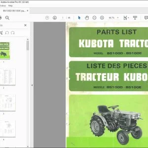 Kubota B5100D B5100E Tractor Parts Book Manual - PDF DOWNLOAD
