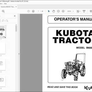 Kubota B6000 Tractor Operator's Manual - PDF DOWNLOAD
