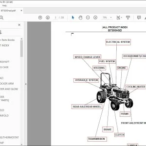 Kubota B7300HSD Tractor Parts Book Manual - PDF DOWNLOAD