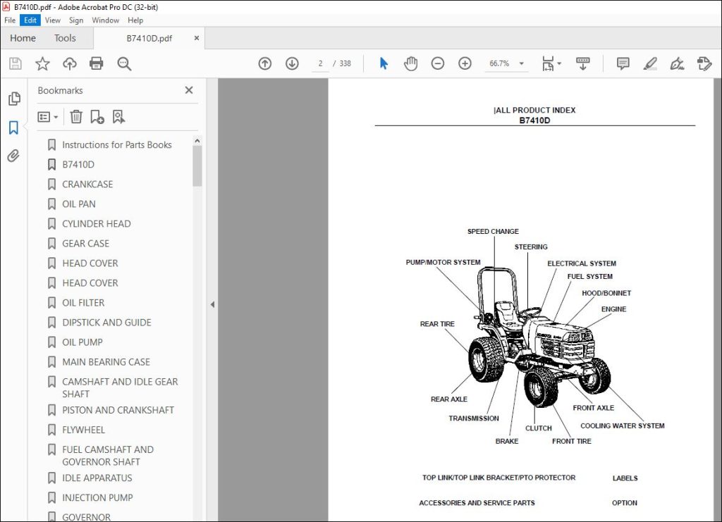 Kubota B7410d Tractor Parts Book Manual Pdf Download Heydownloads Manual Downloads 0073