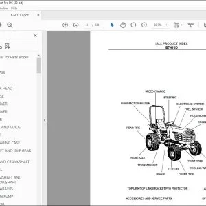 Kubota B7410D Tractor Parts Book Manual - PDF DOWNLOAD